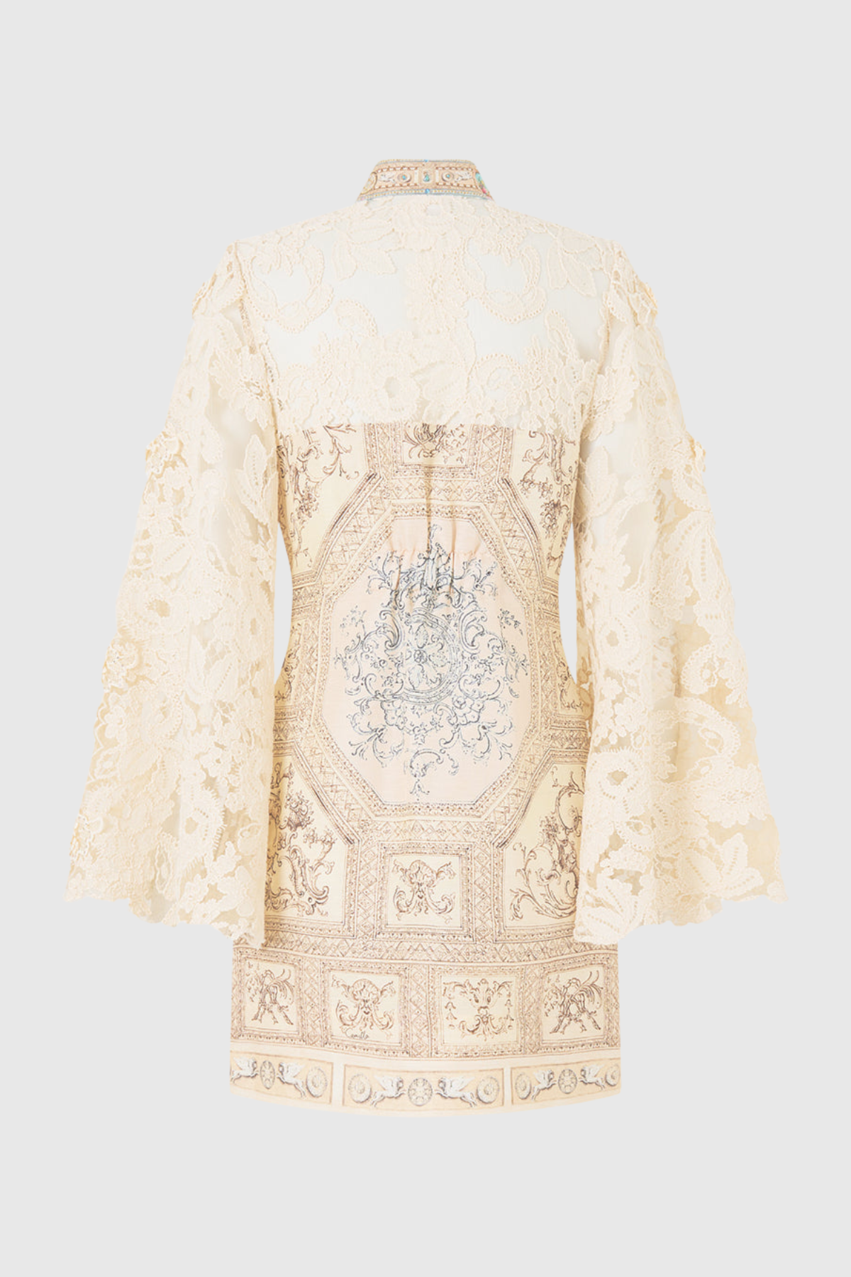 Arla Floral Lace Print Mini Dress