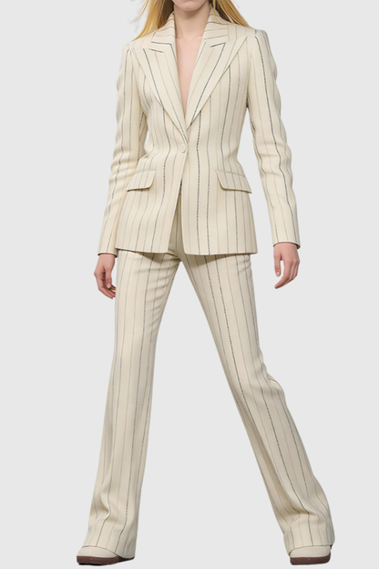 Aroha Pinstripe Blazer & Pants Set