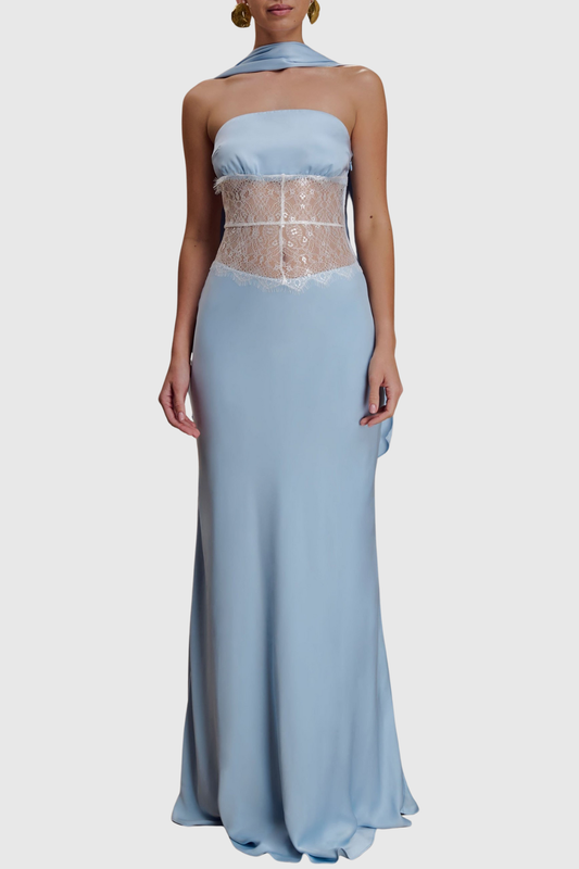 Arrow Strapless Lace Maxi Dress
