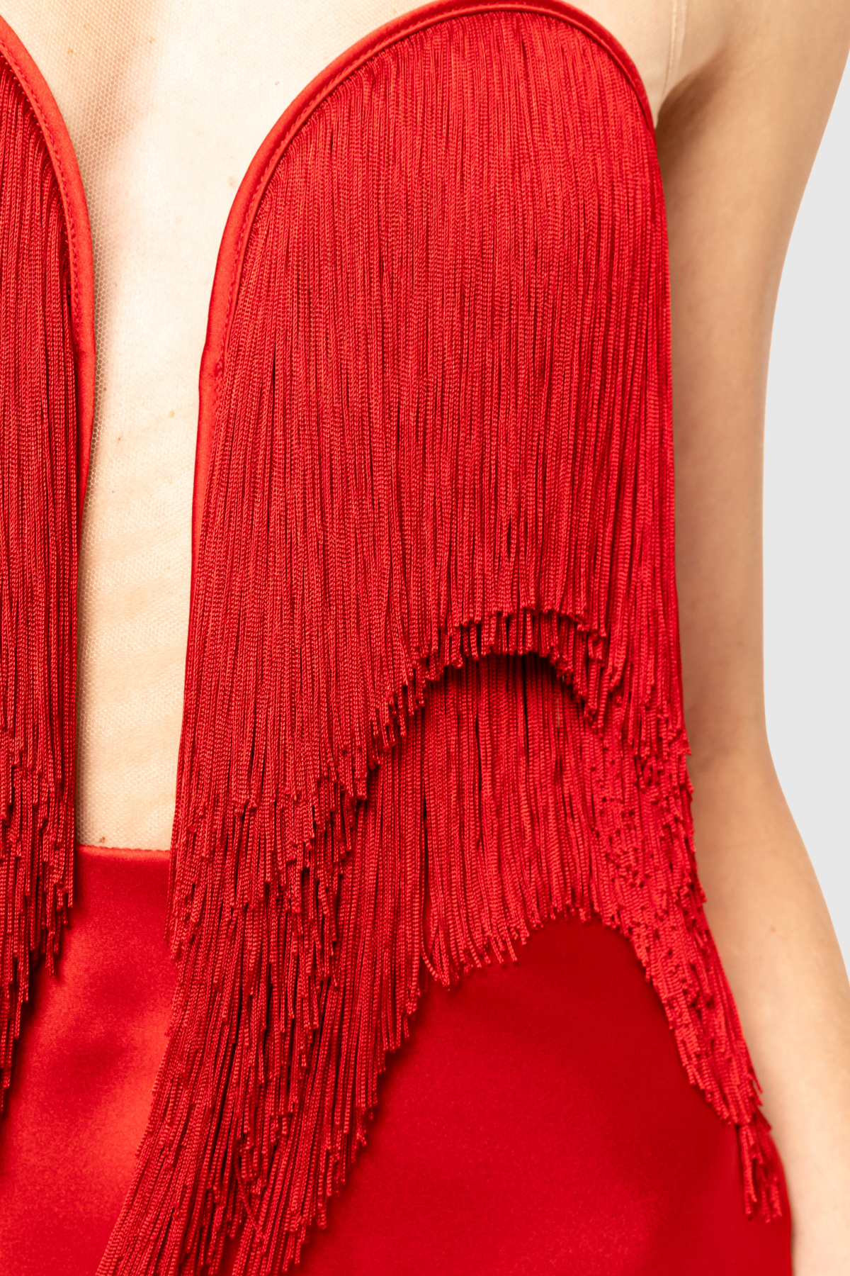 Arroyo Fringe Sleeveless Maxi Dress With Fur Cape