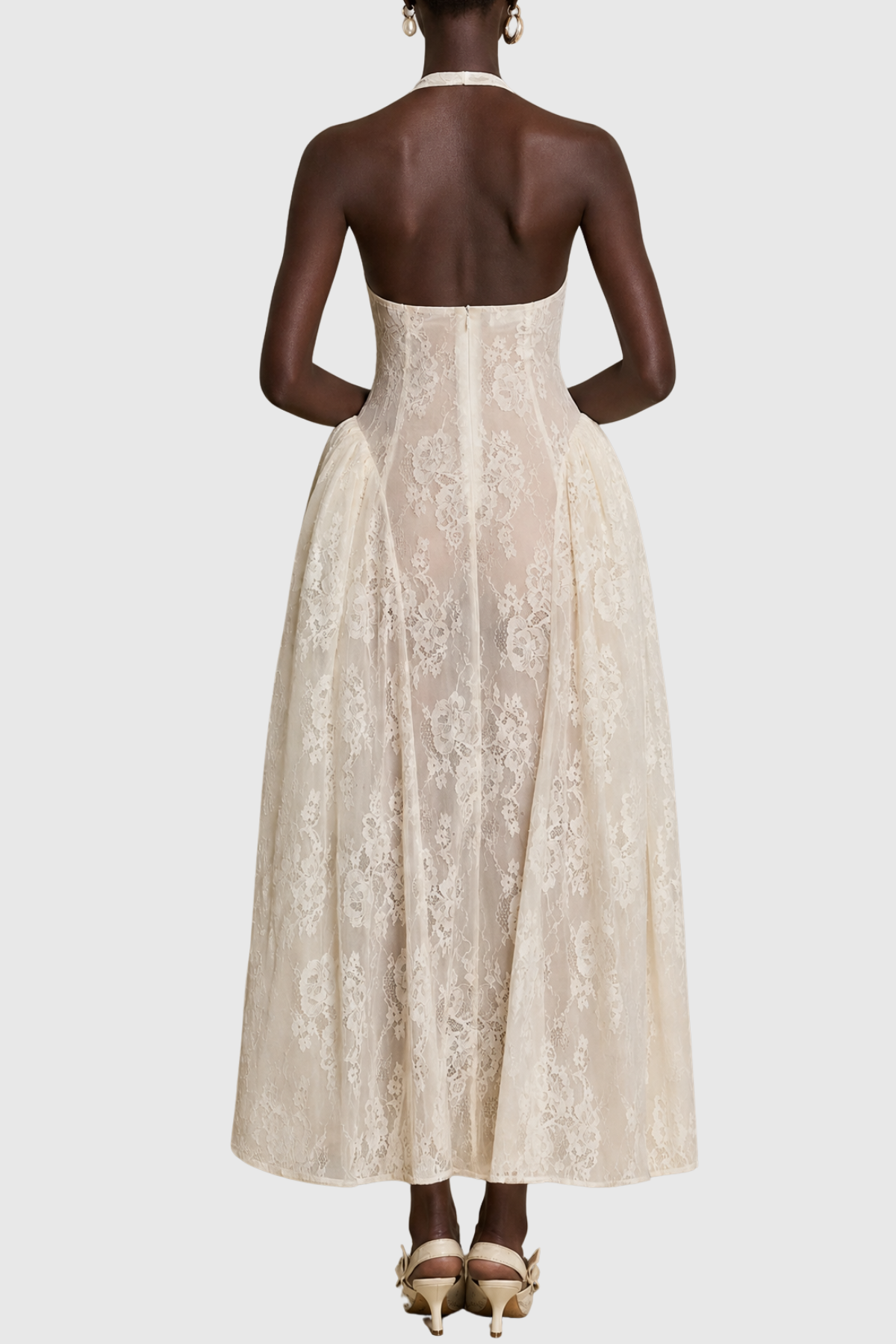 Arshiya Halter Lace Maxi Dress