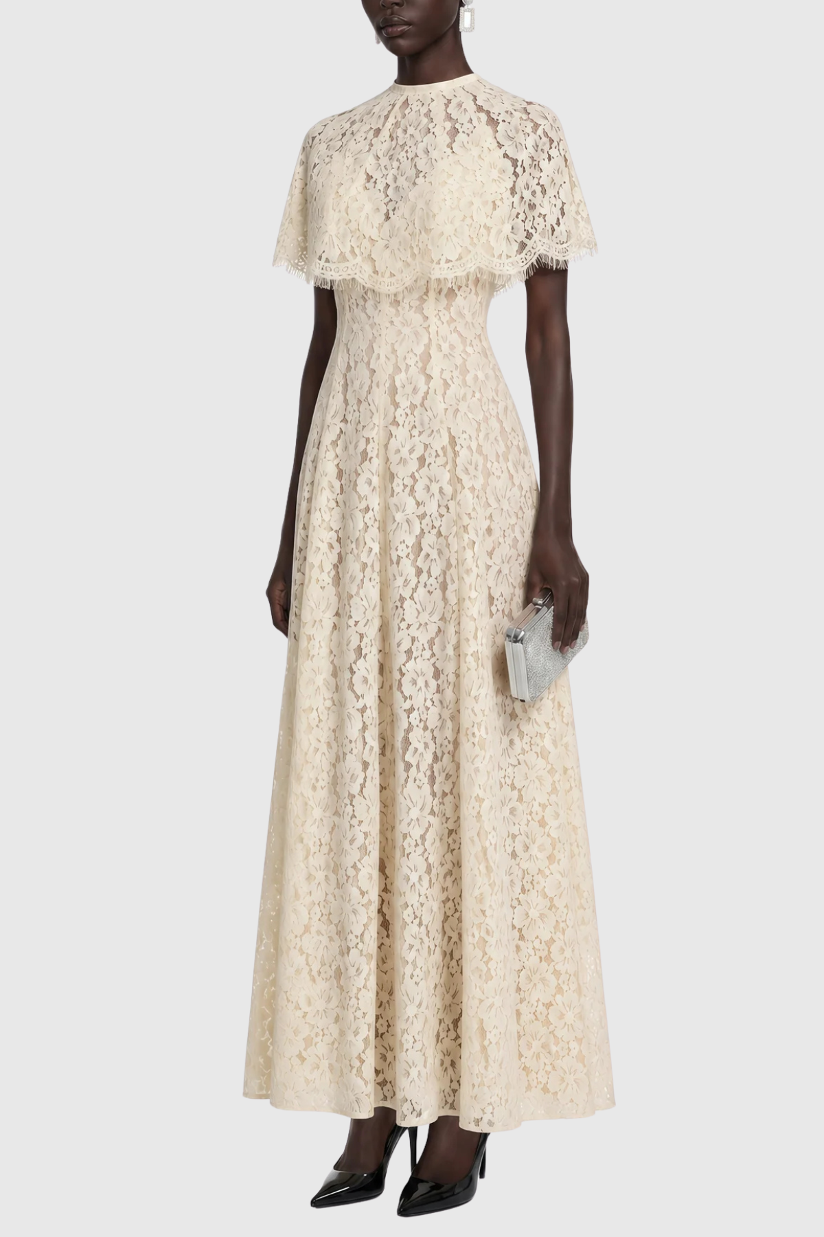 Arshiya Lace Cape Maxi Dress