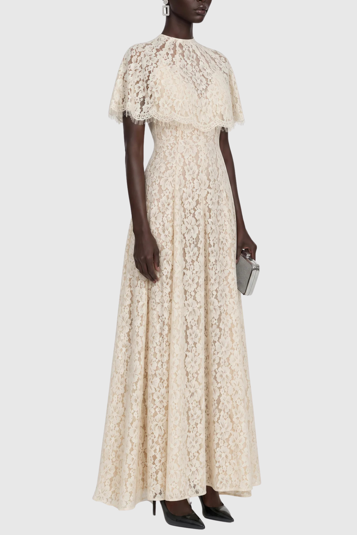 Arshiya Lace Cape Maxi Dress