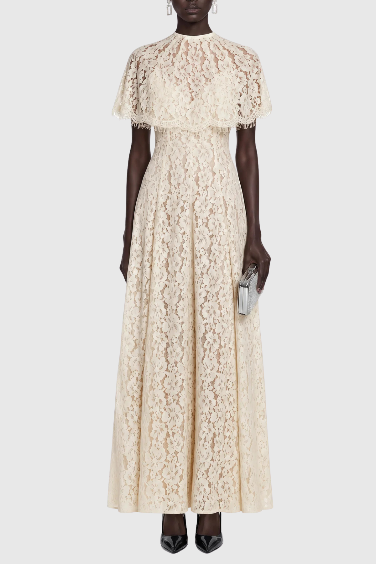 Arshiya Lace Cape Maxi Dress