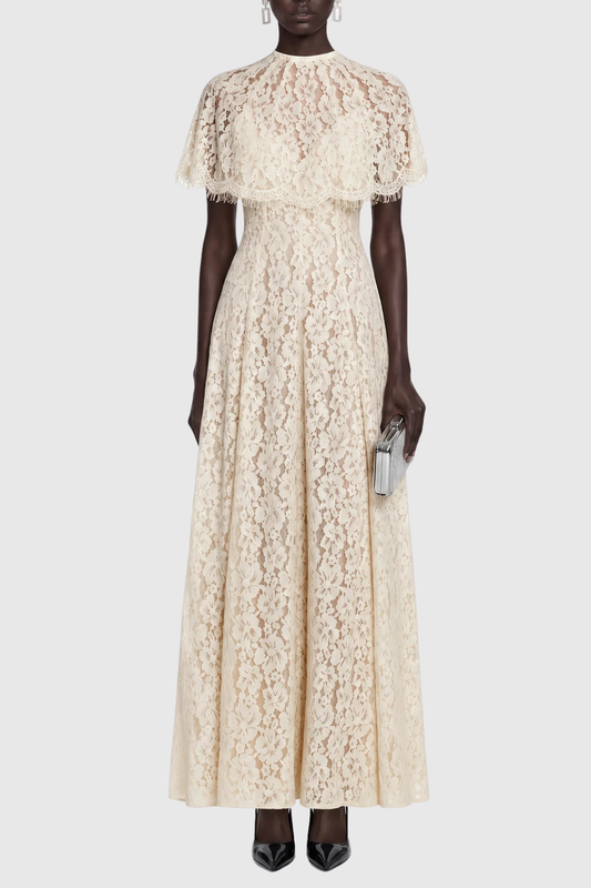 Arshiya Lace Cape Maxi Dress