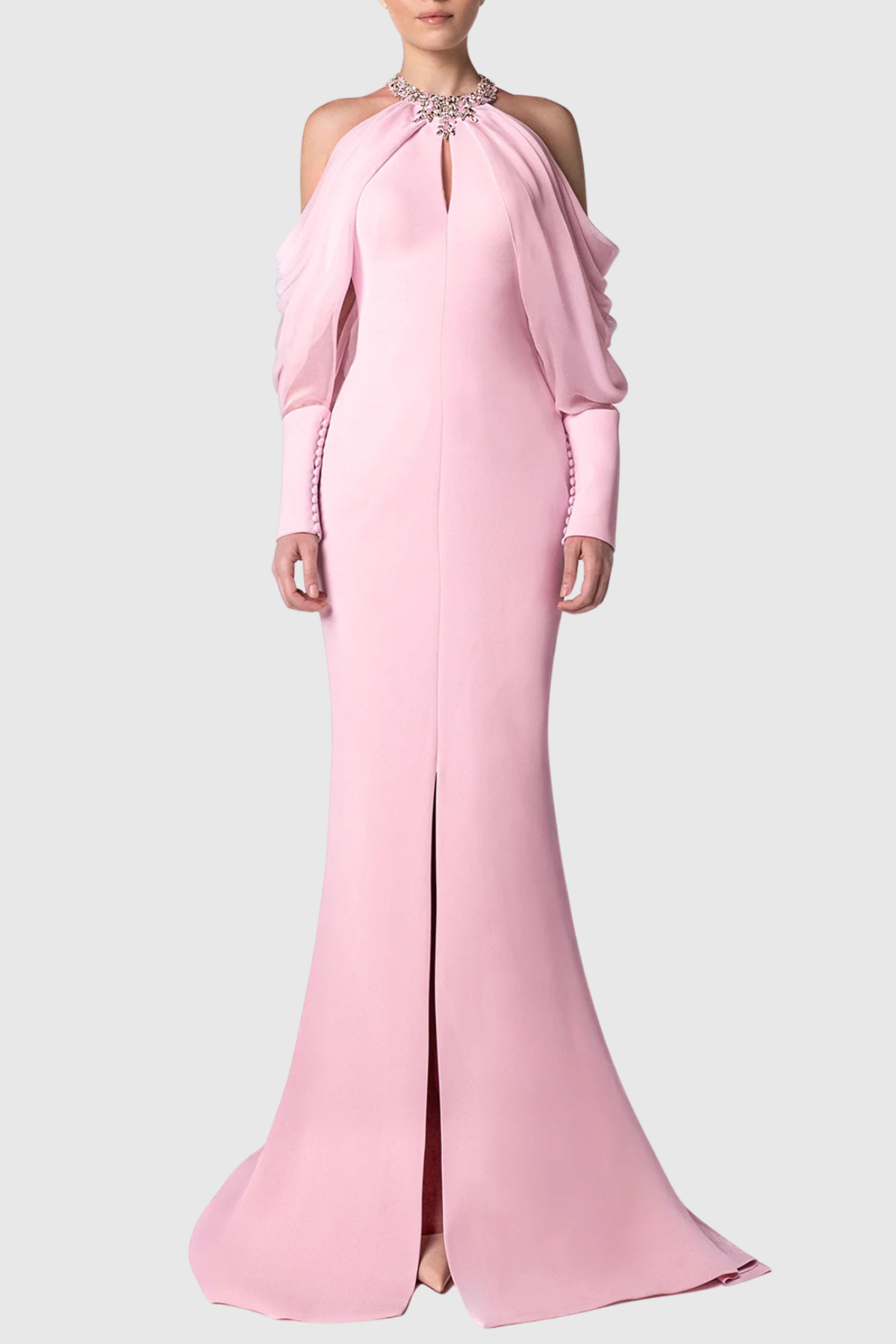 Artemisa Crystal Off Shoulder Mermaid Maxi Dress - Pink