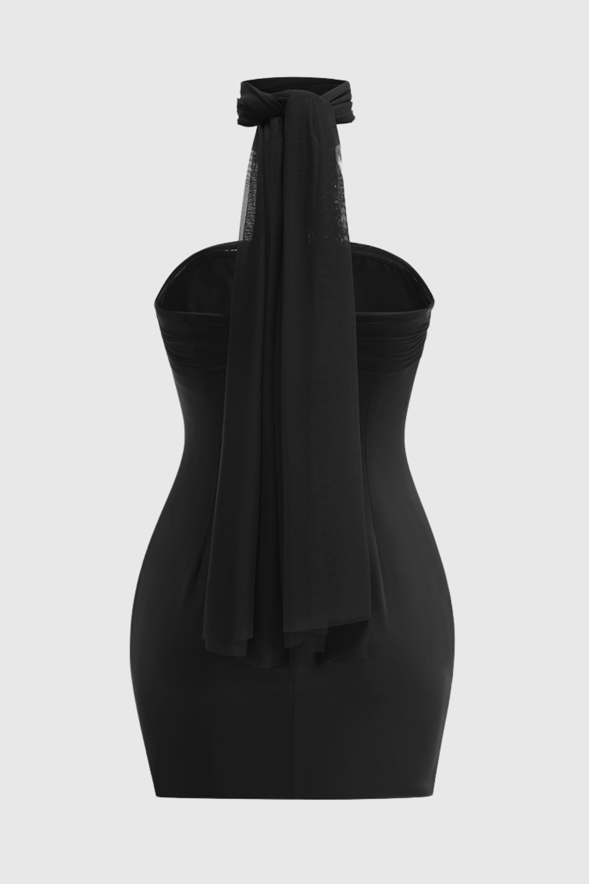 Asat Strapless Wrap Mini Dress - Black