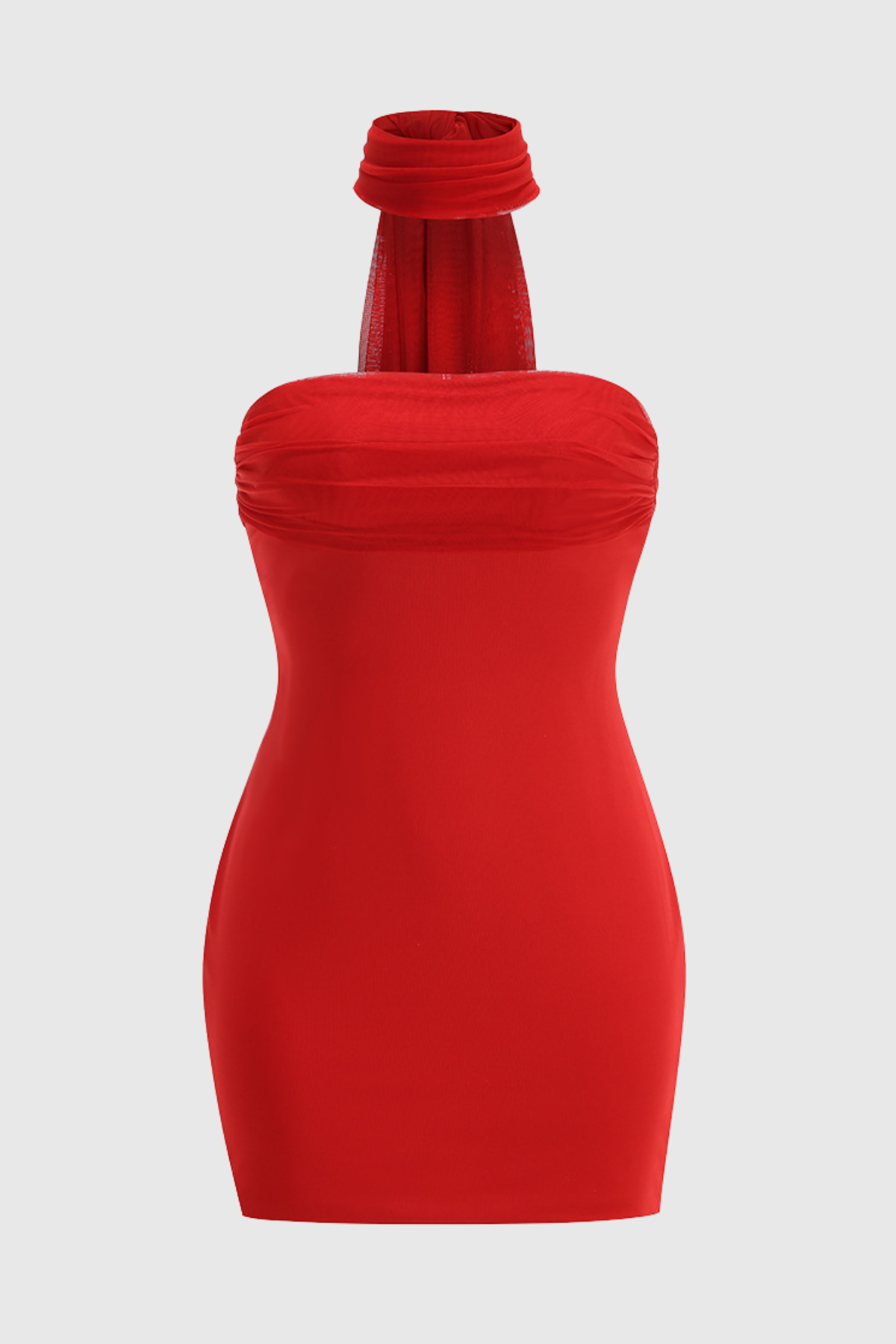 Asat Strapless Wrap Mini Dress - Red
