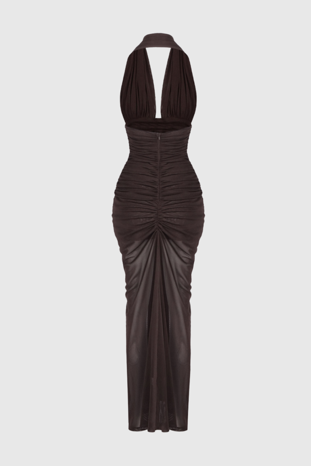 Asenath Halter Rope Ruched Maxi Dress