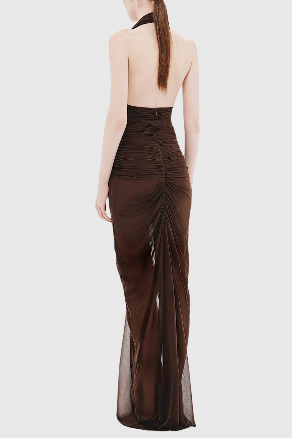 Asenath Halter Rope Ruched Maxi Dress