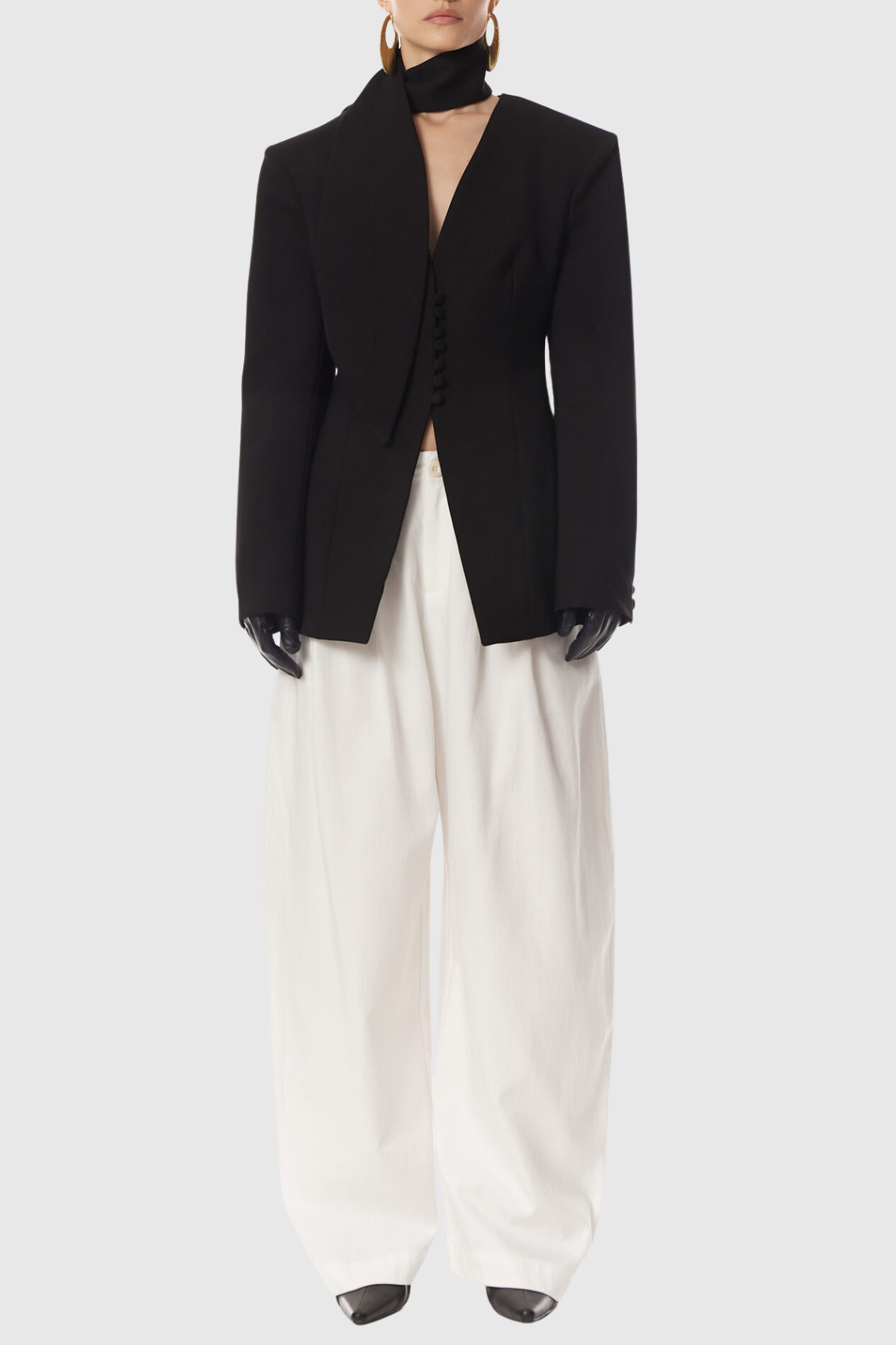 Ashton Scarf Collarless Blazer