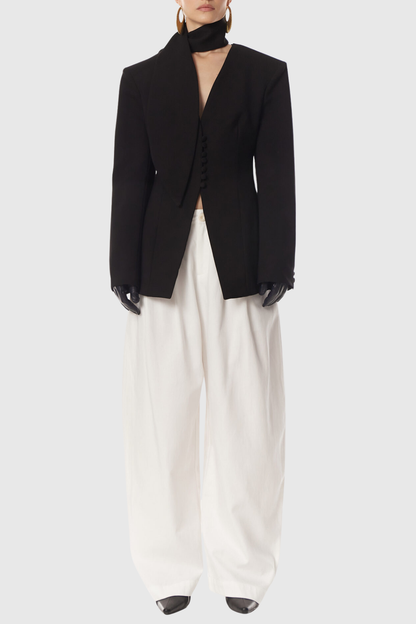 Ashton Scarf Collarless Blazer