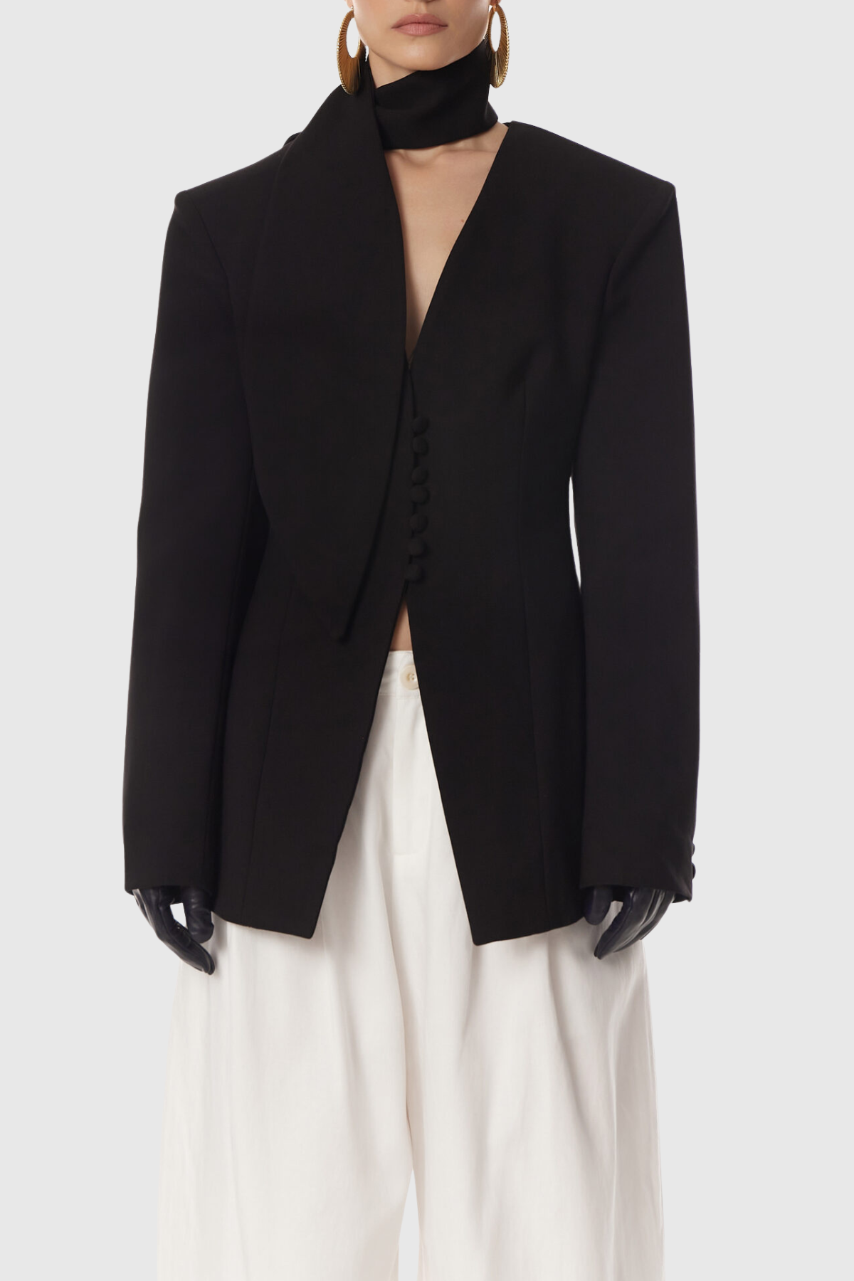 Ashton Scarf Collarless Blazer