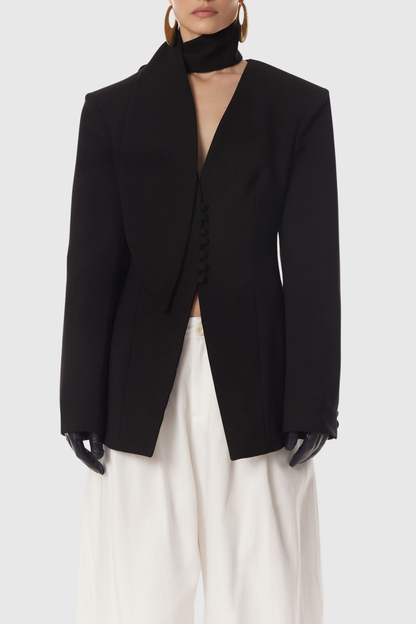 Ashton Scarf Collarless Blazer
