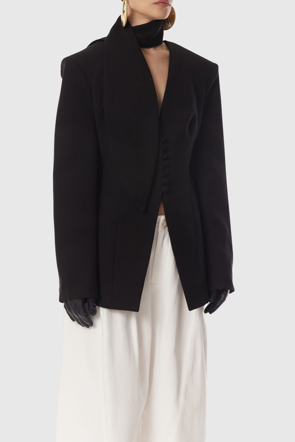 Ashton Scarf Collarless Blazer