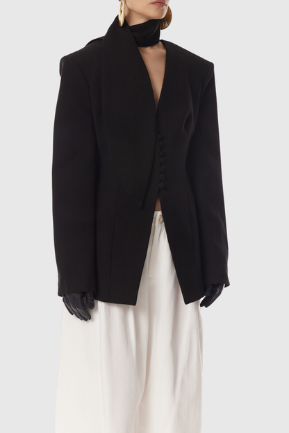 Ashton Scarf Collarless Blazer