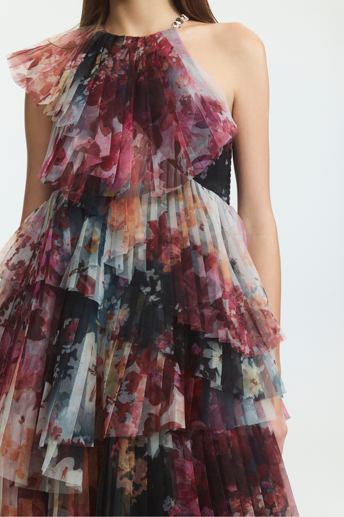Astoria Floral Tiered Pleated Maxi Dress