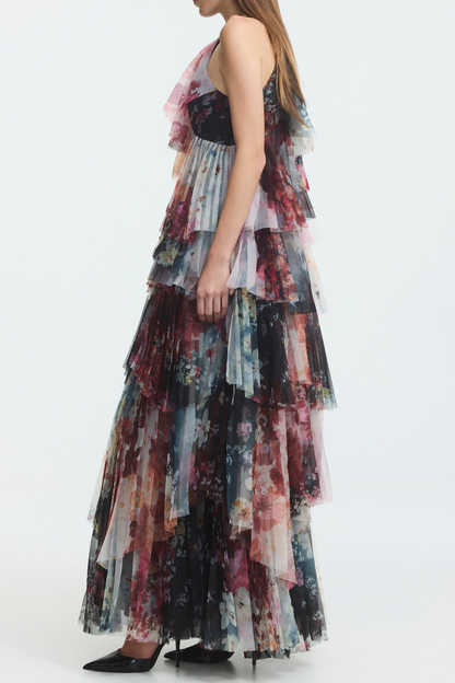 Astoria Floral Tiered Pleated Maxi Dress