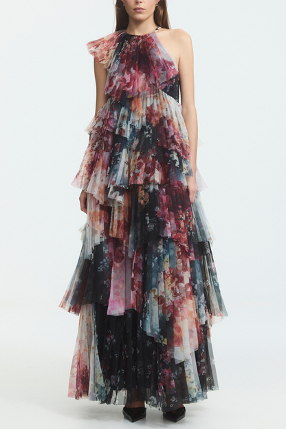 Astoria Floral Tiered Pleated Maxi Dress