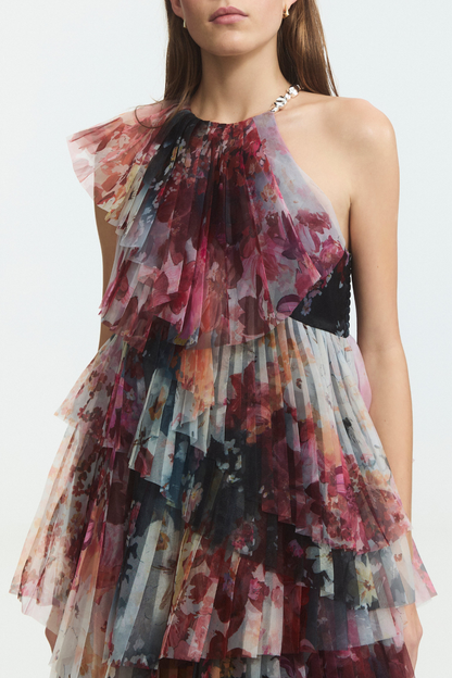 Astoria Floral Tiered Pleated Maxi Dress