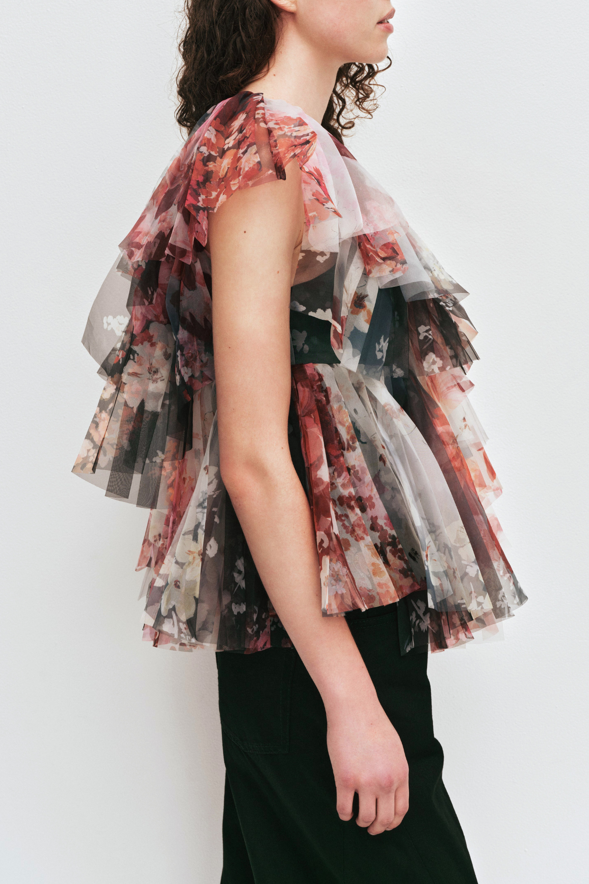 Astoria Floral Tiered Pleated Top