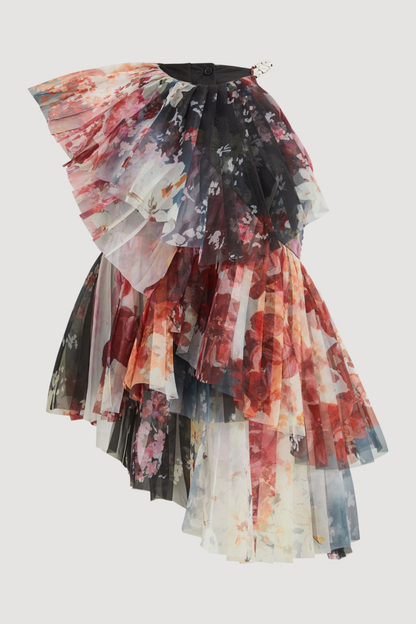 Astoria Floral Tiered Pleated Top