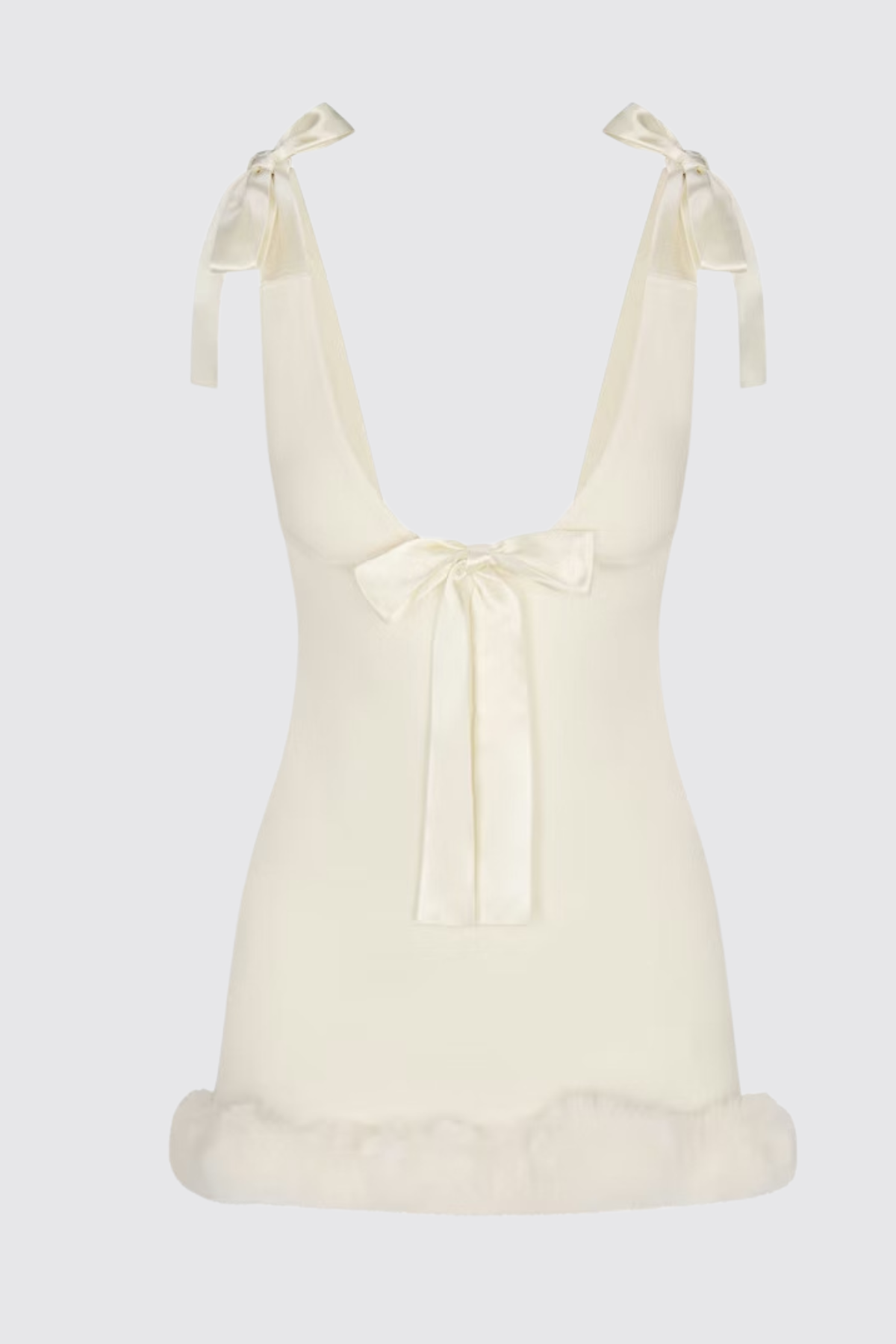Atalanta Bow Embellished Mini Dress - White