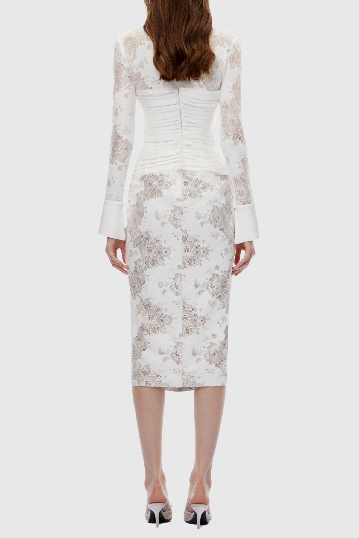 Atanda Lace Wrap Midi Dress