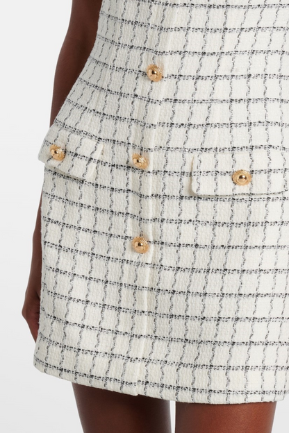 Atarah Tweed Buttoned Mini Dress