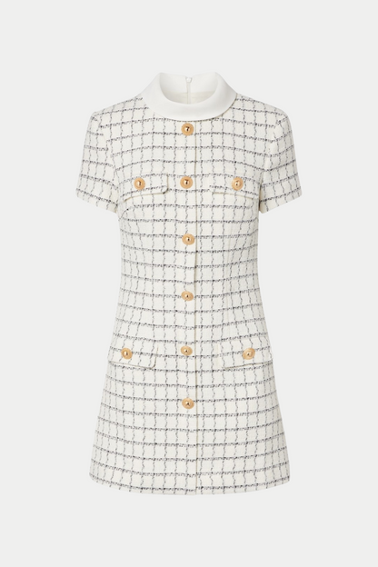 Atarah Tweed Buttoned Mini Dress