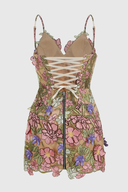 Athaliah Floral Embroidered Mini Dress