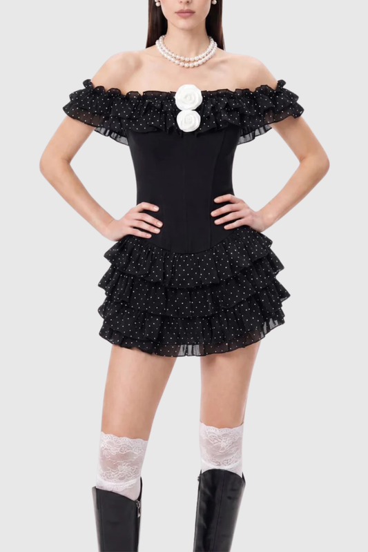 Athilde Off Shoulder Ruffle Mini Dress