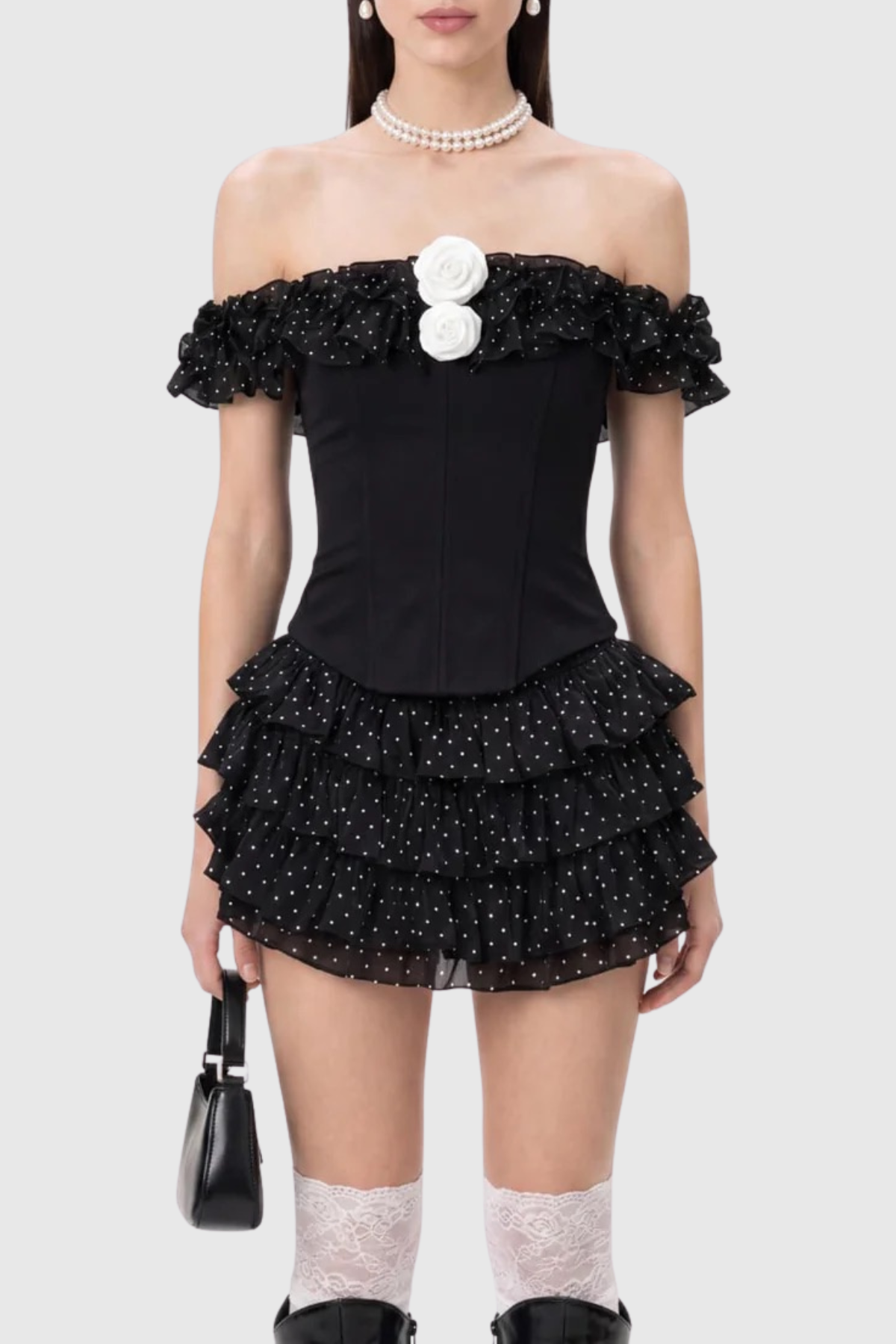 Athilde Off Shoulder Ruffle Mini Dress