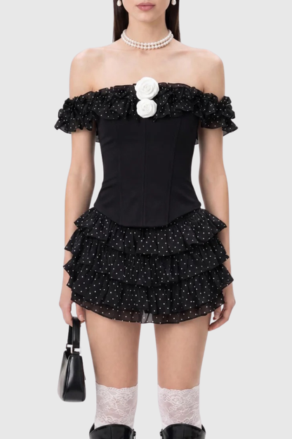 Athilde Off Shoulder Ruffle Mini Dress