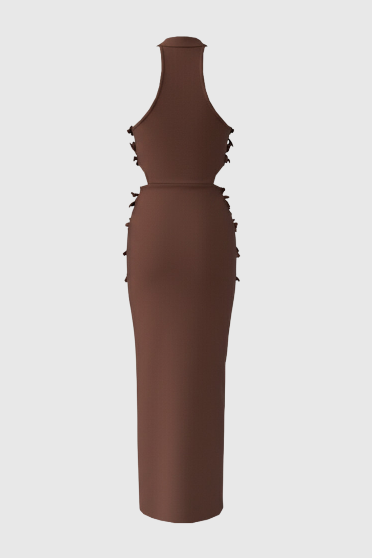 Atieno Floral Appliqué Maxi Bandage Dress - Brown