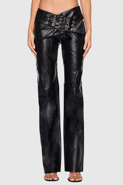 Audeia Belted Leather Pants
