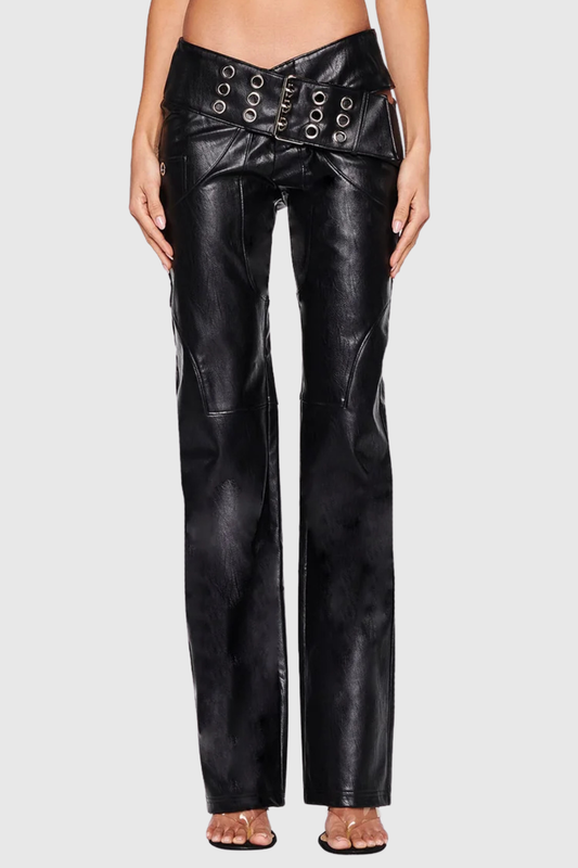 Audeia Belted Leather Pants