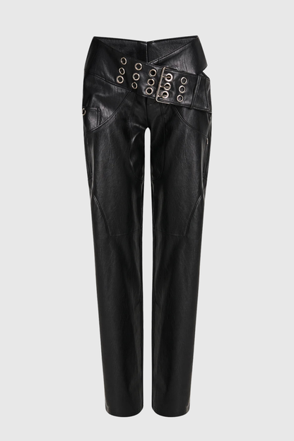 Audeia Belted Leather Pants