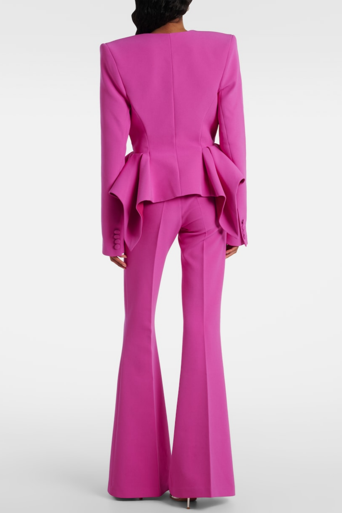 Audith Ruffled Blazer Two Piece Set - Pink