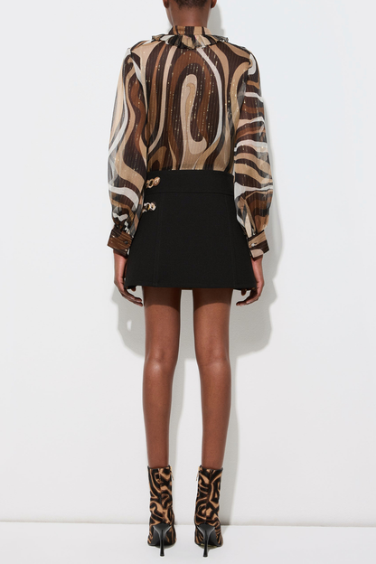 Augenie Swirl Print Blouse