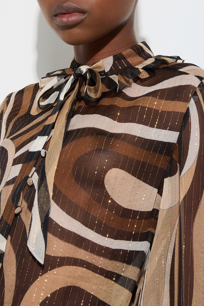 Augenie Swirl Print Blouse