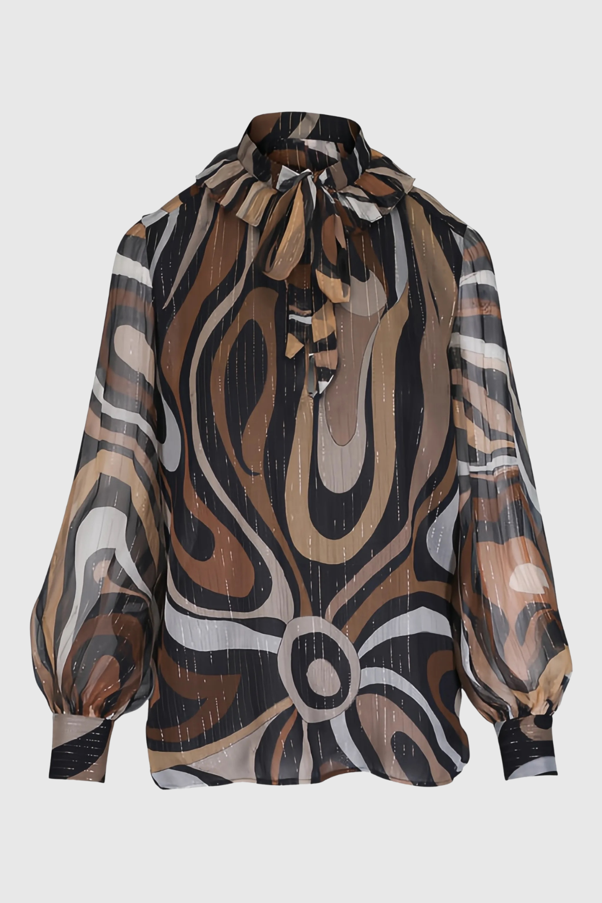 Augenie Swirl Print Blouse