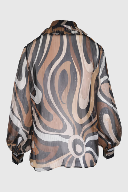 Augenie Swirl Print Blouse