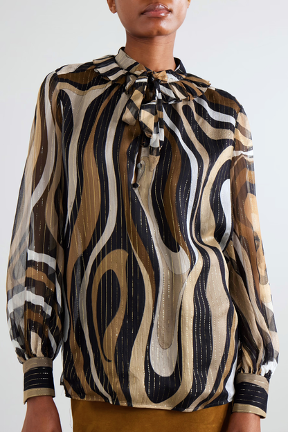 Augenie Swirl Print Blouse