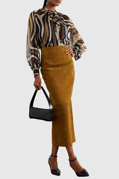 Augenie Swirl Print Blouse