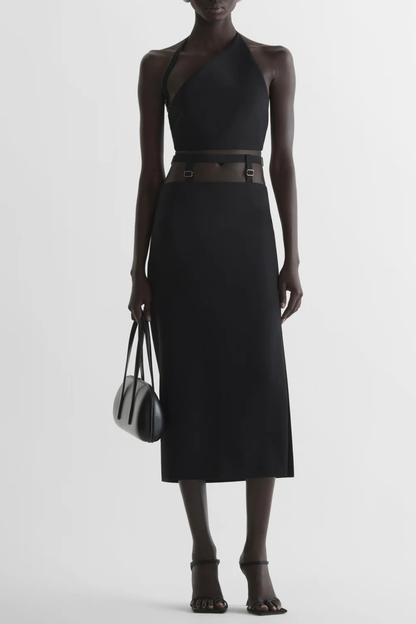 Averil Suspended Midi skirt - Black
