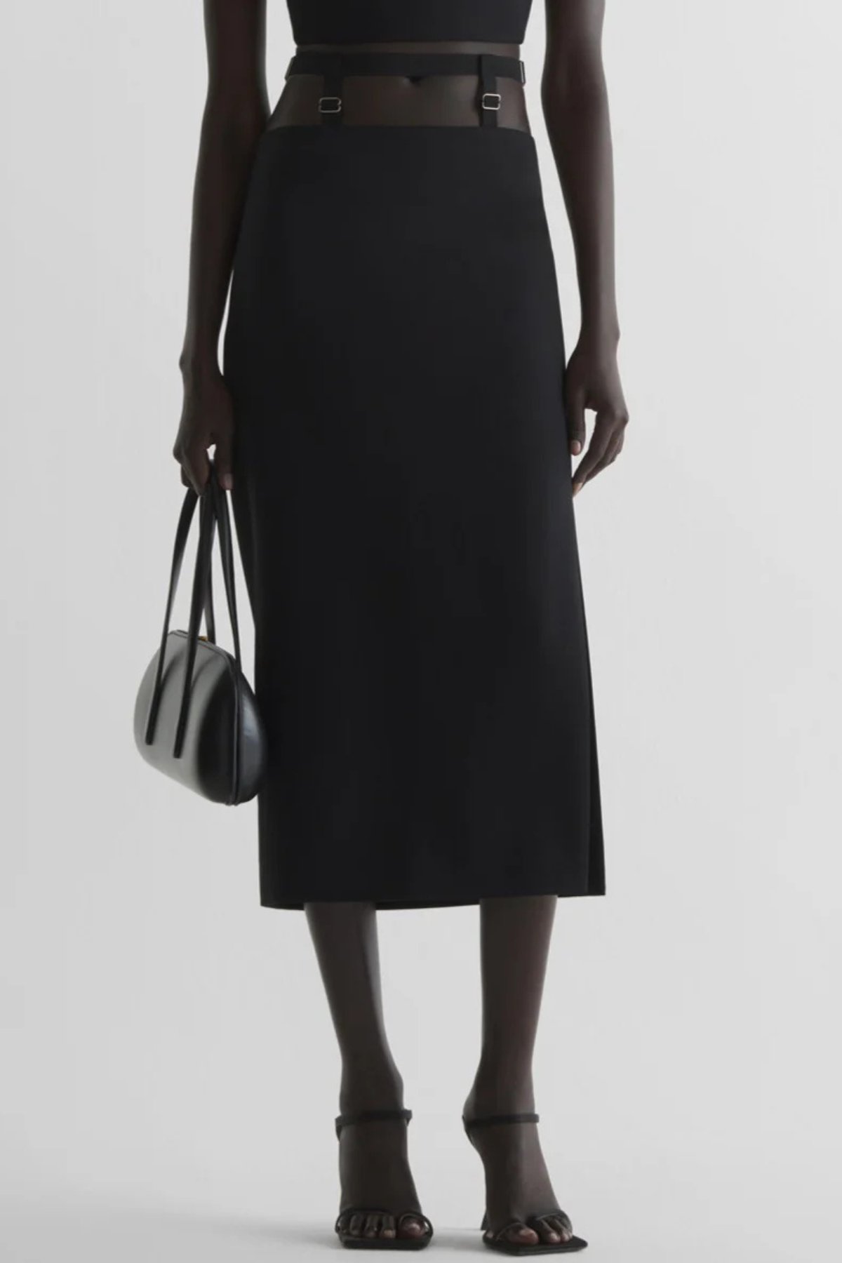 Averil Suspended Midi skirt - Black