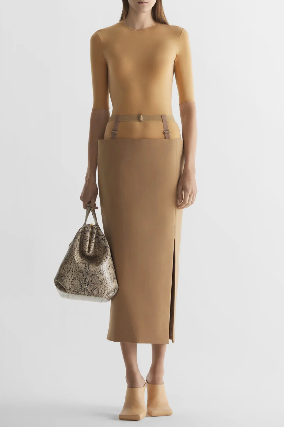 Averil Suspended Midi skirt - Khaki