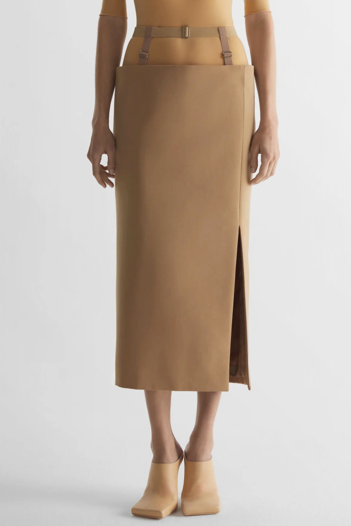 Averil Suspended Midi skirt - Khaki