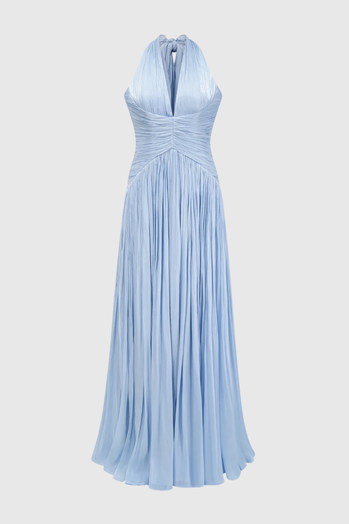 Averya Halter Glossy Gathered Maxi Dress